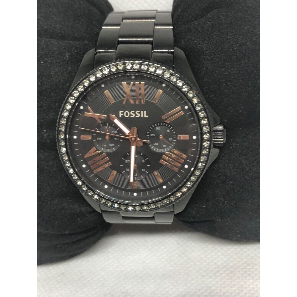 Fossil AM422 Men's Black Stainless Steel Analog Dial Genuine Wrist Watch HG43